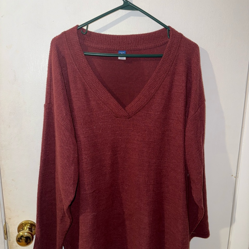 Old Navy Deep Red V-Neck Sweater